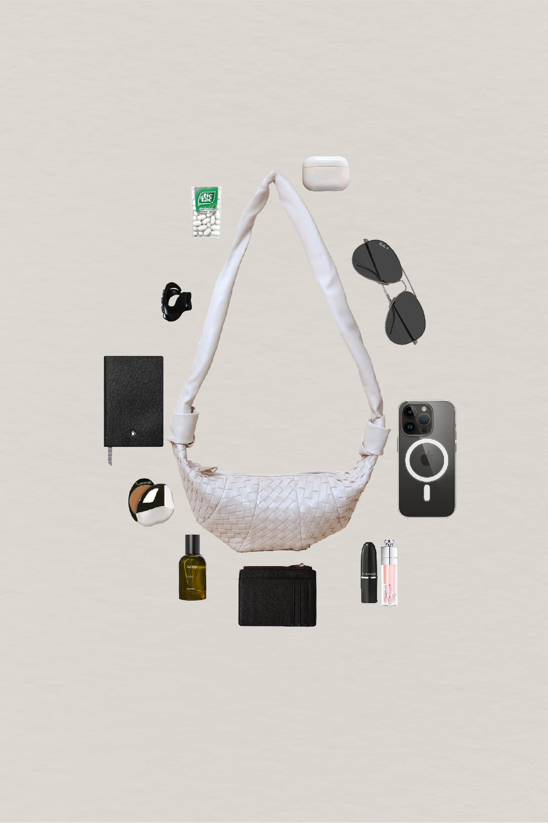 Artisan Classic Crescent Bag - White Sand