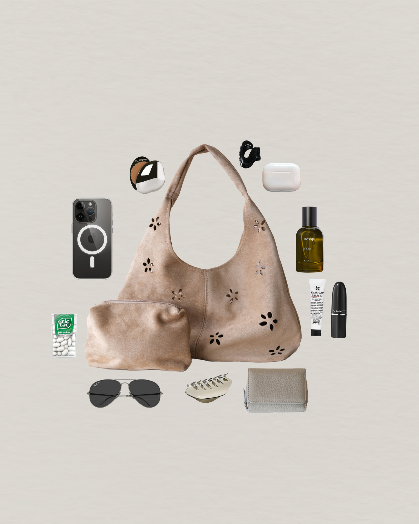 Chic Minimalist Shoulder Tote - Khaki