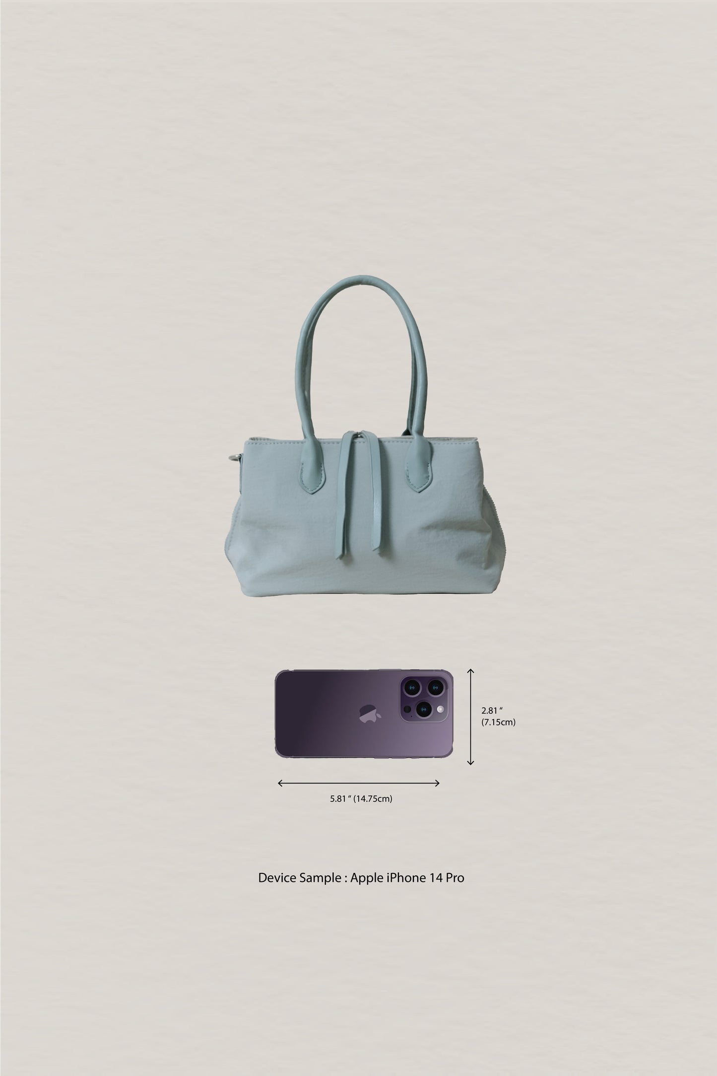 Mini Classic Flow Vegan Leather Tote - Mint Green