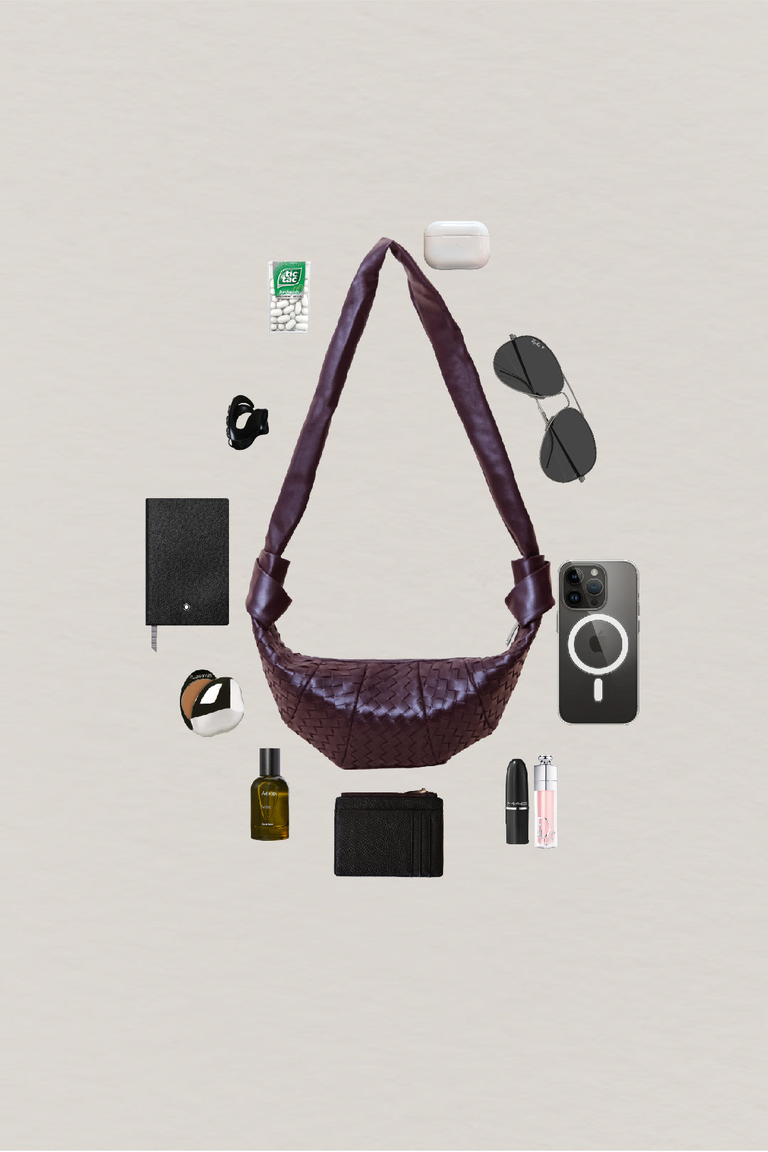 Artisan Classic Crescent Bag - Black Currant