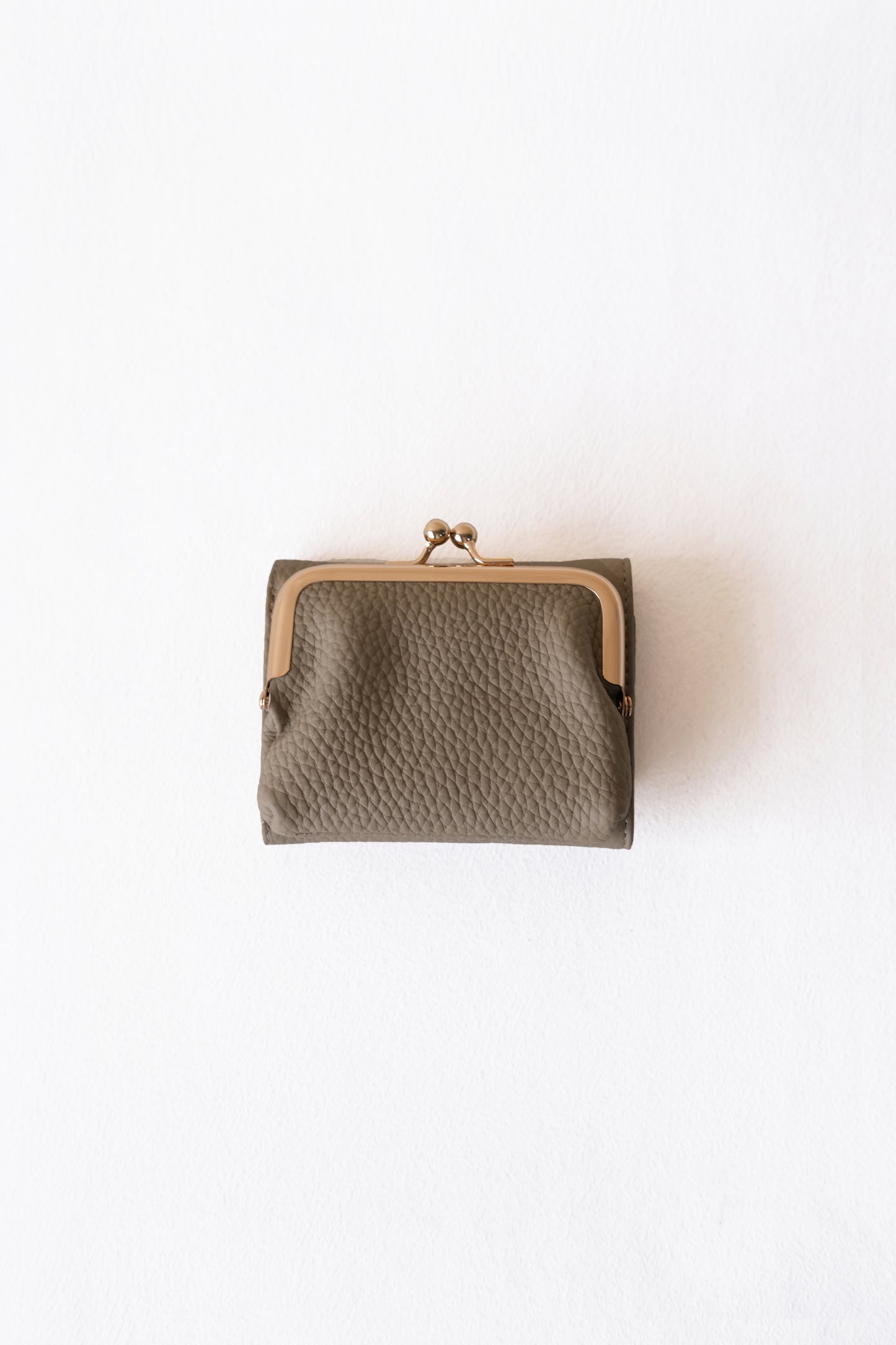 Signature Metal-Clasp Compact Wallet - Khaki