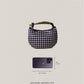 Artisan Classic Dumpling Bag - Burgundy & Ivory Plaid