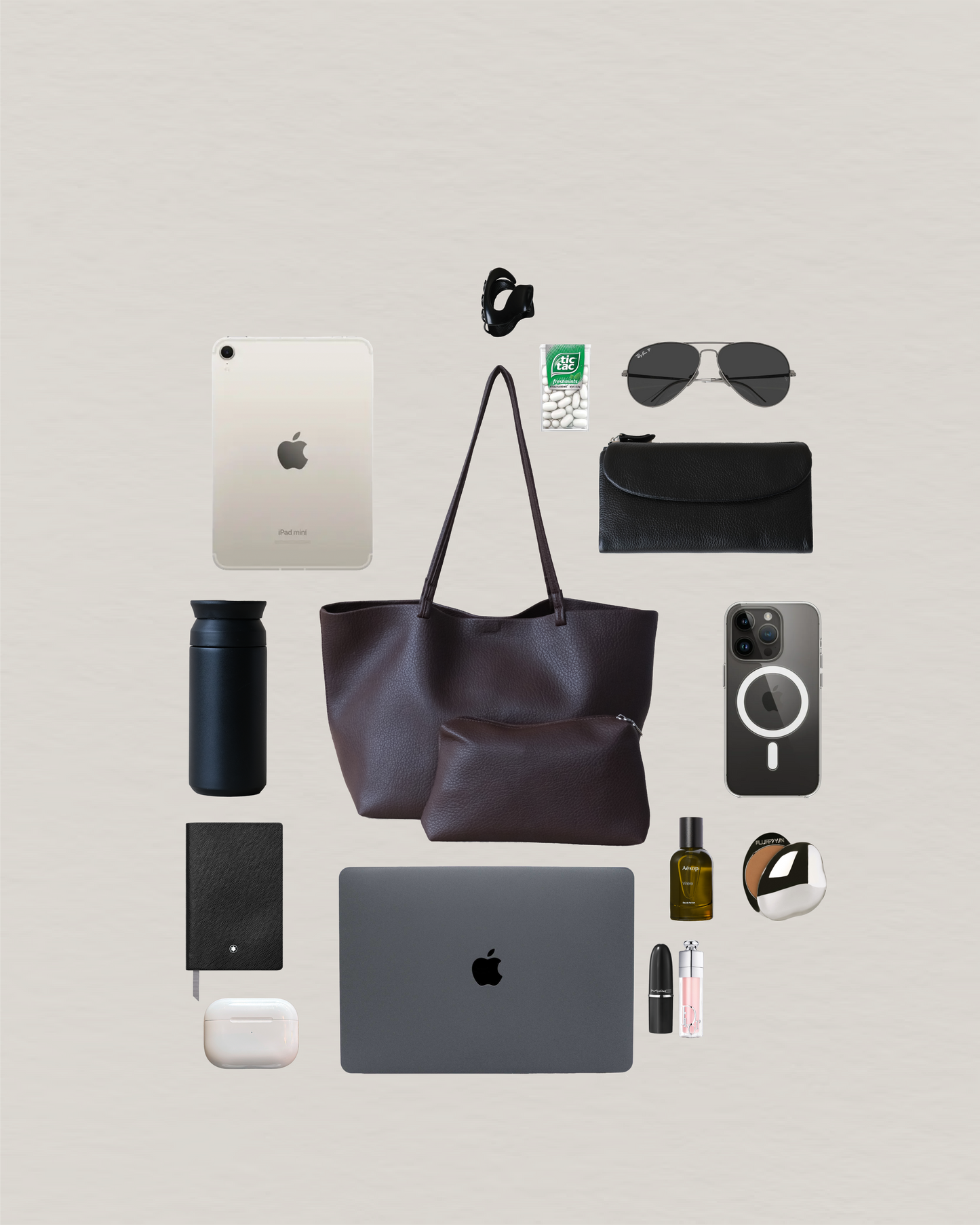 Ara Luxe Shoulder Tote - Coffee