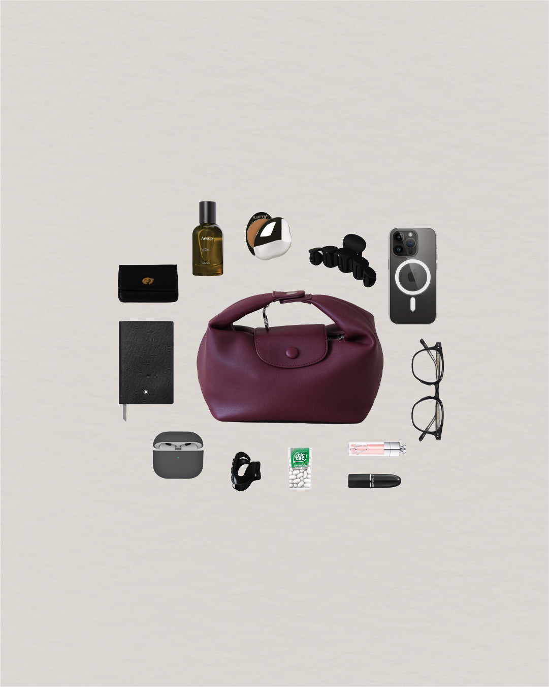 The Aurelia Satchel - Wine Red