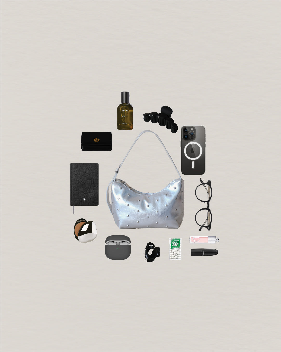 Amara Shine Bag - Silver