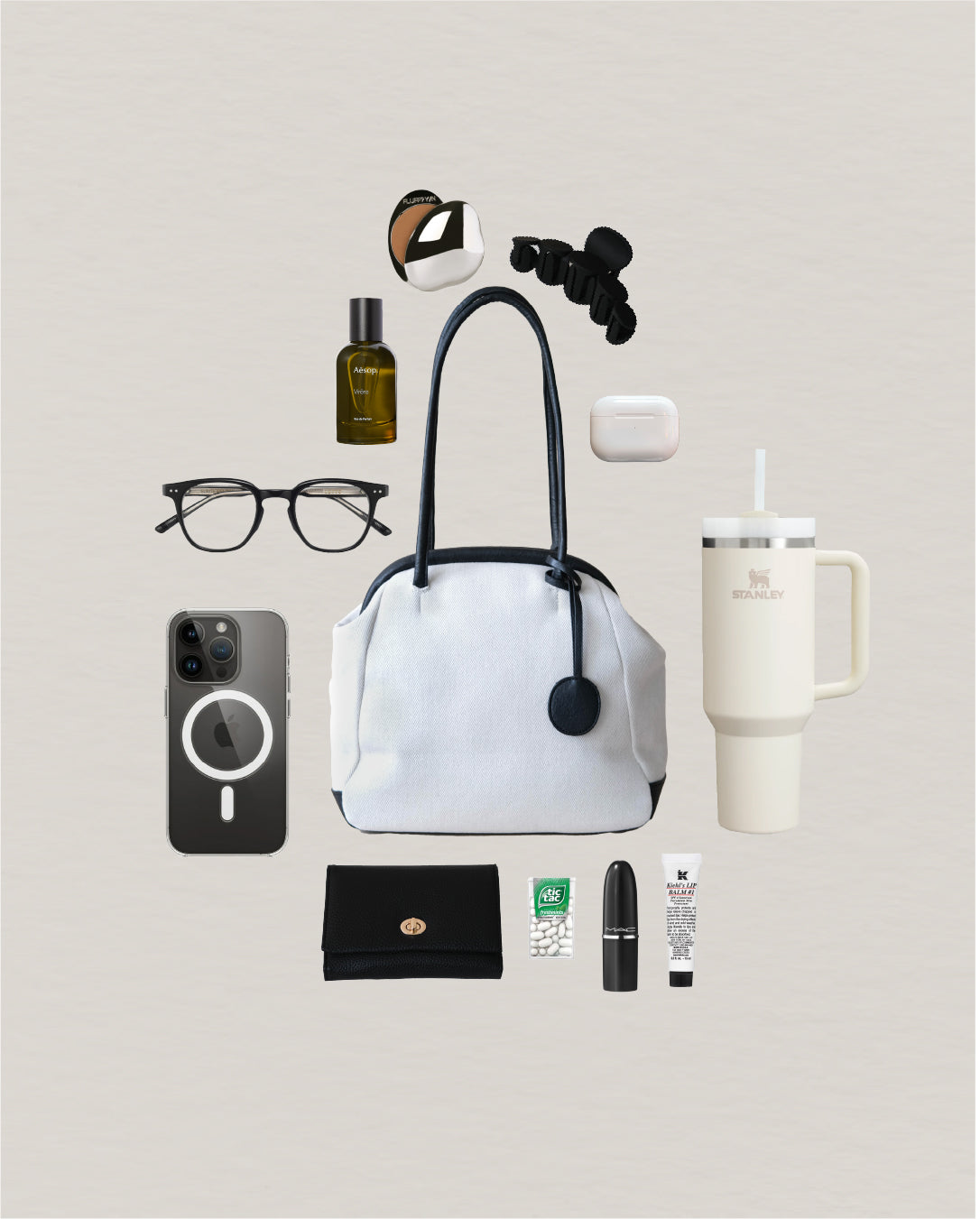 The Isabelle Shell Tote - White