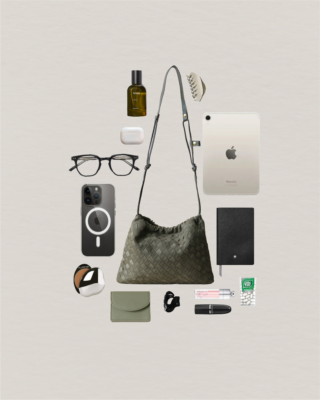 Artisan Cloud Satchel - Olive Green