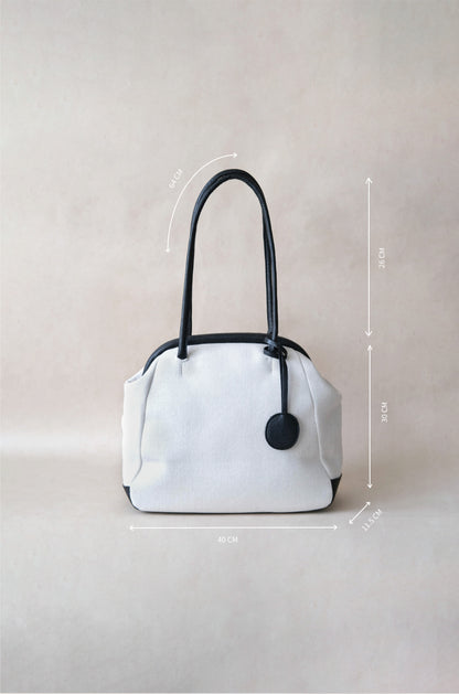 The Isabelle Shell Tote - White