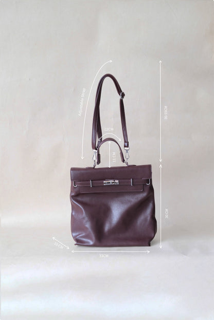 The Vivienne Backpack Tote - Wine Red