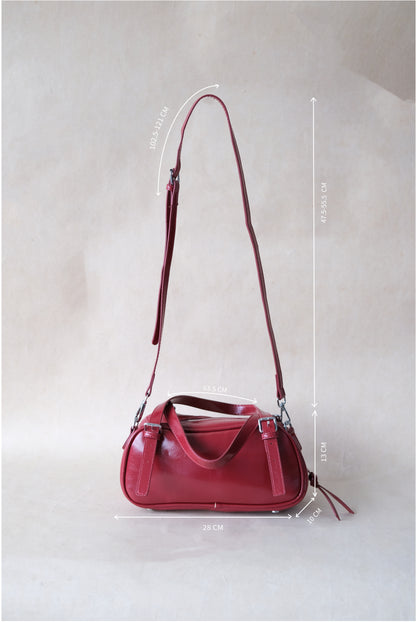 Vintage Baguette Shoulder Bag - Red