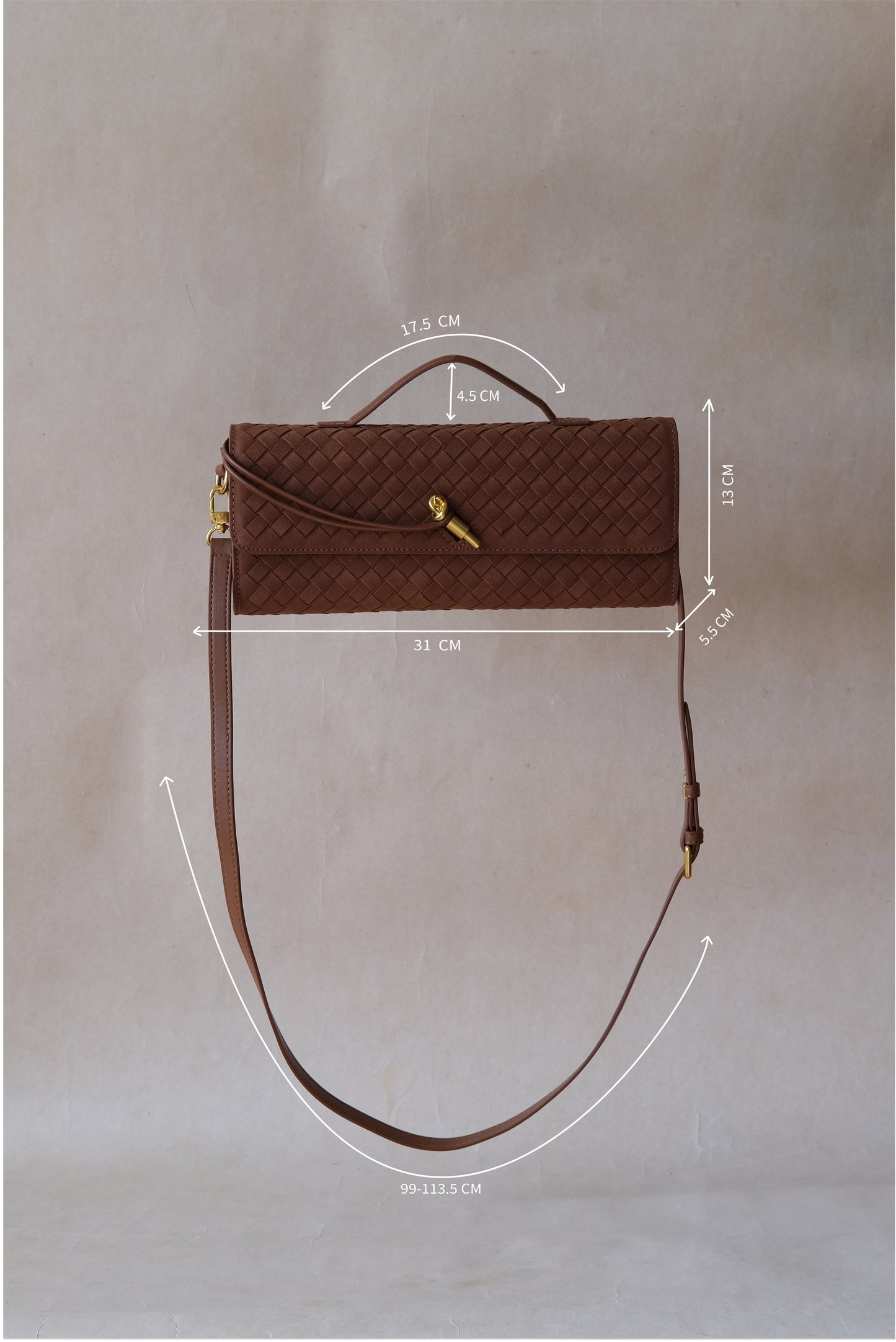 Artisan Crafted Flap Bag - Chestnut