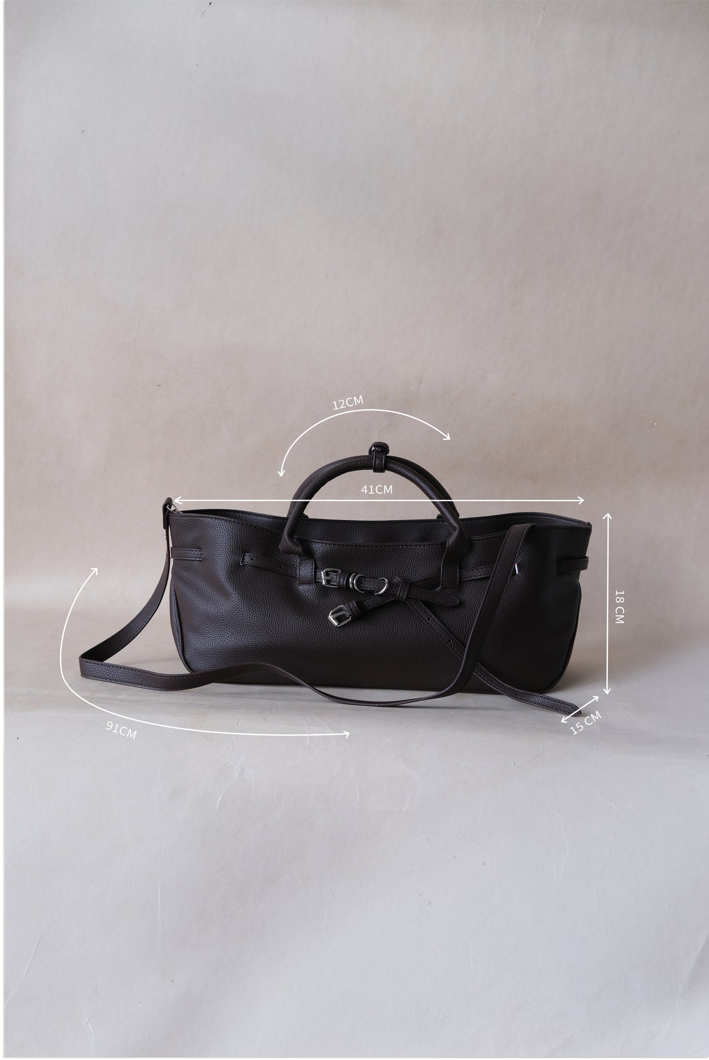 Luna Belted Baguette - Coffee