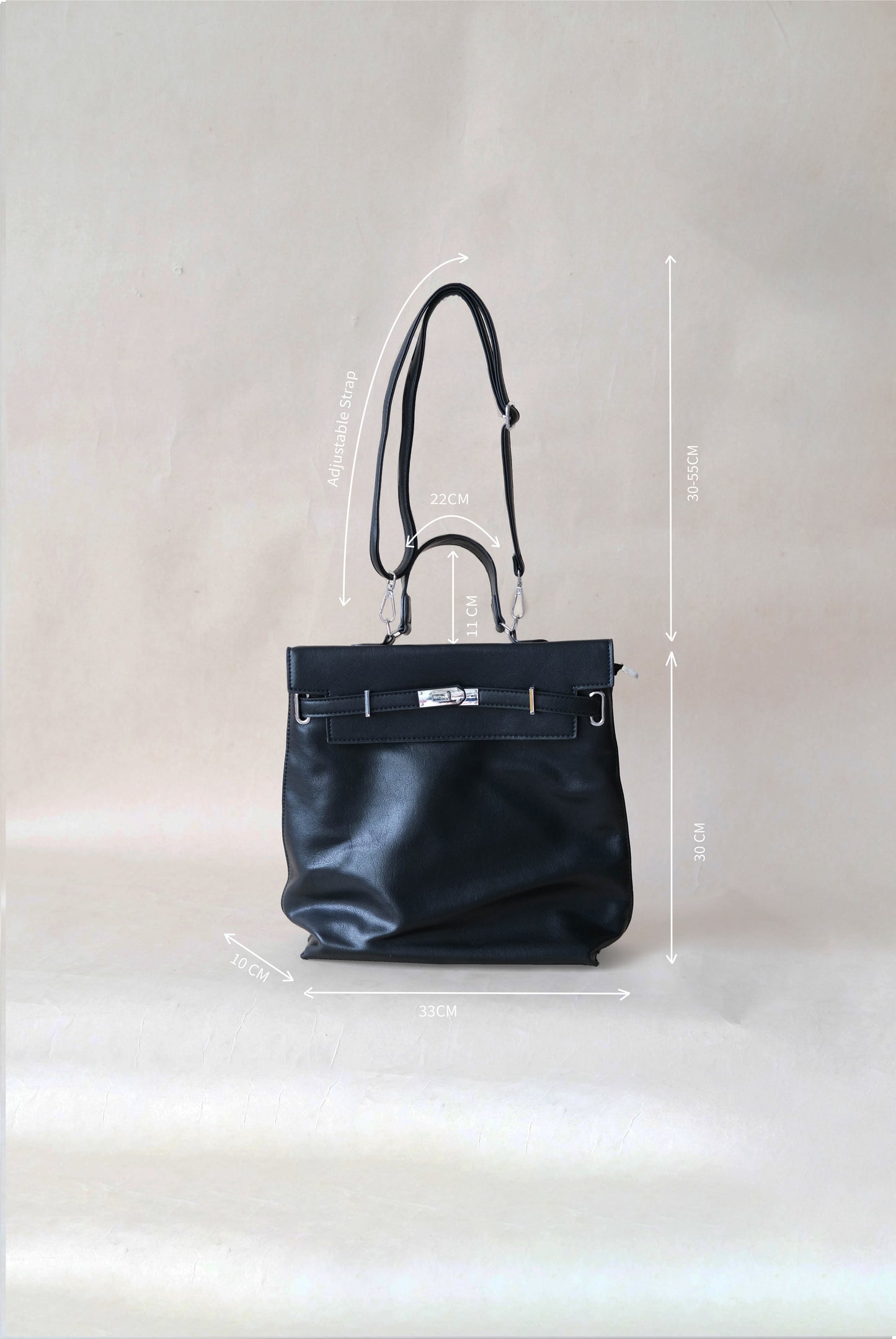 The Vivienne Backpack Tote - Classic Black