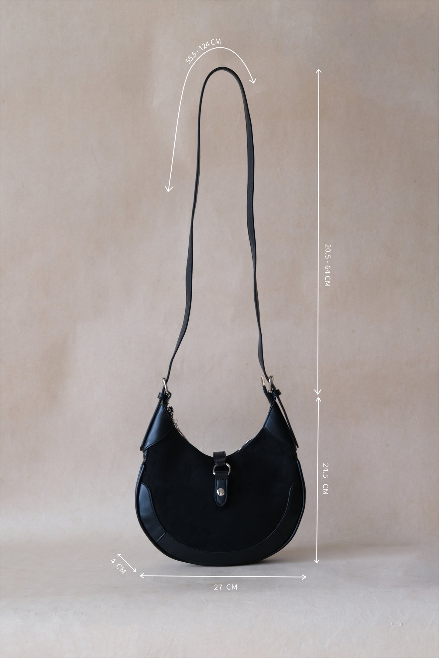 Classic Velvet Saddle Handbag - Classic Black