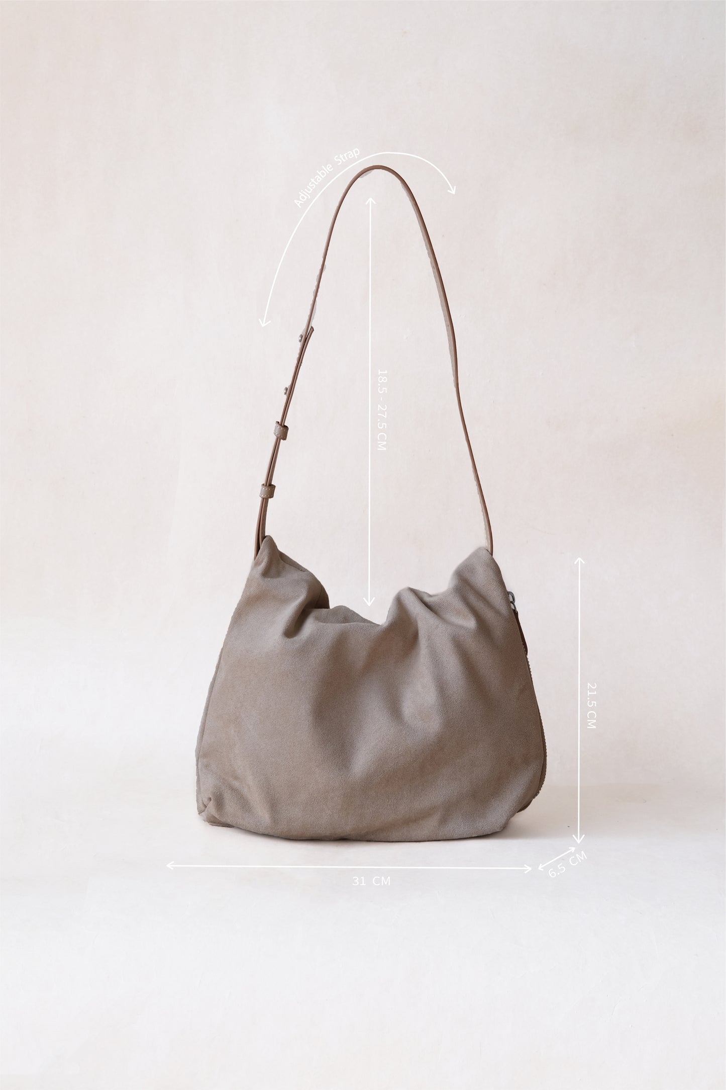 Classic Ruched Bag - Almond