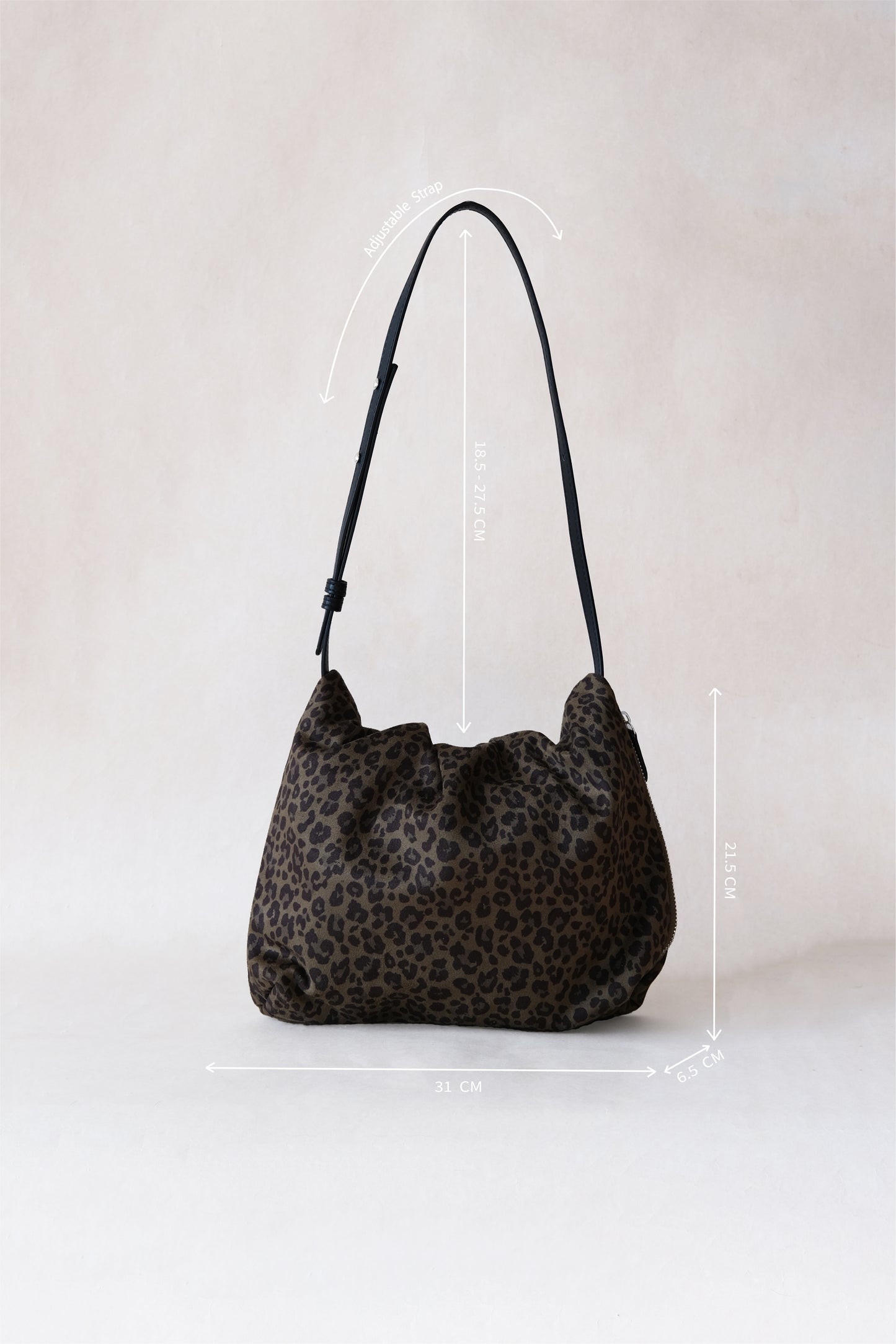 Classic Ruched Bag - Green Leopard Print