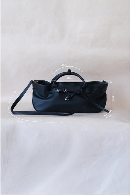 Luna Belted Baguette - Classic Black