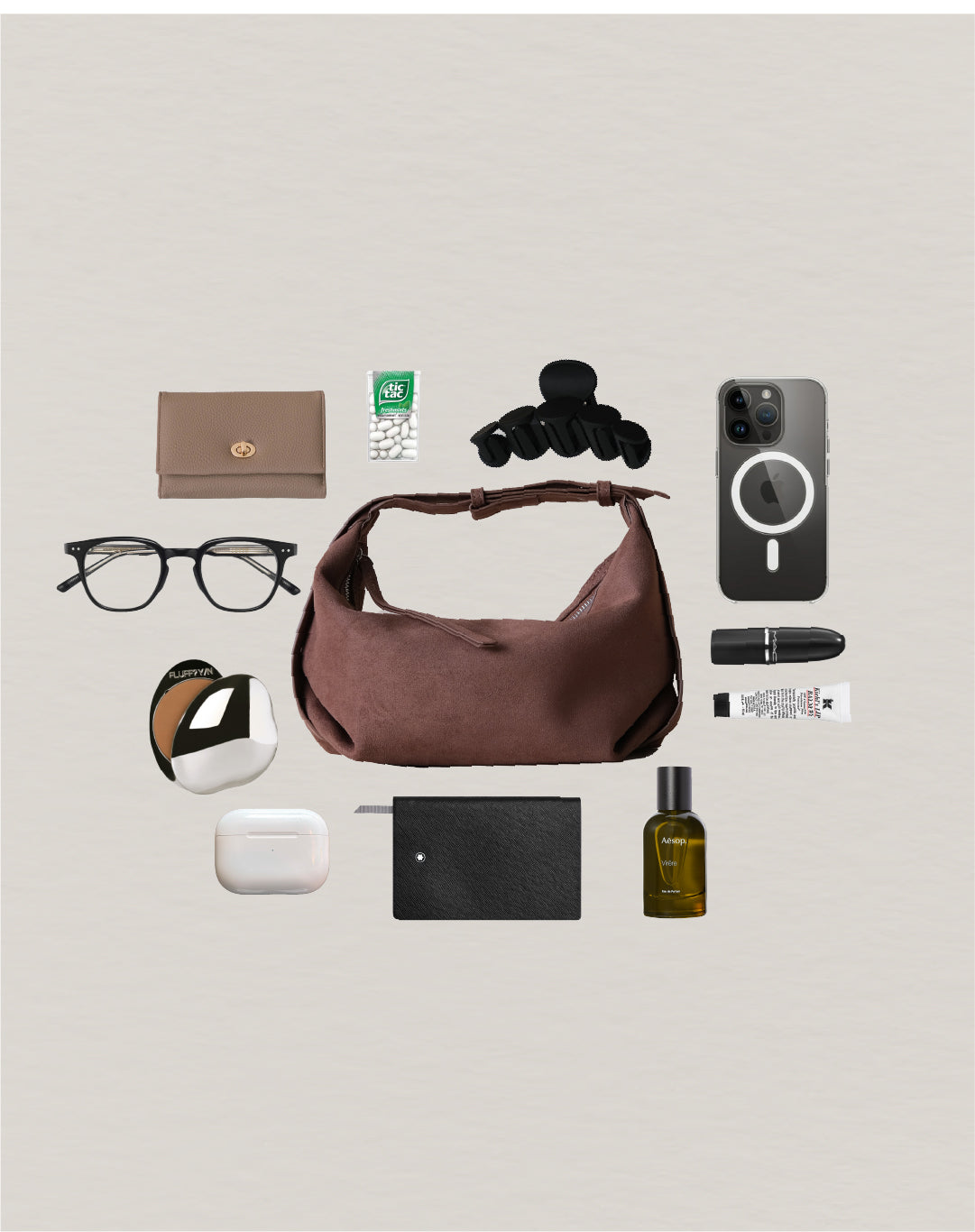 French Retro Matte Lunch Box Bag - Brown