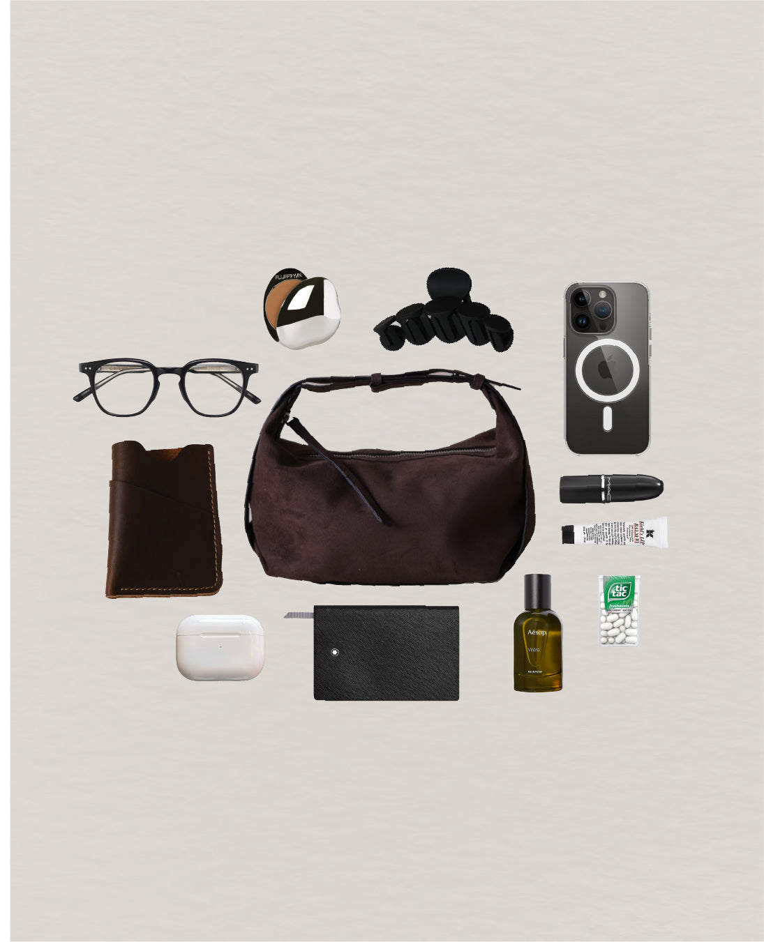 French Retro Matte Lunch Box Bag - Coffee