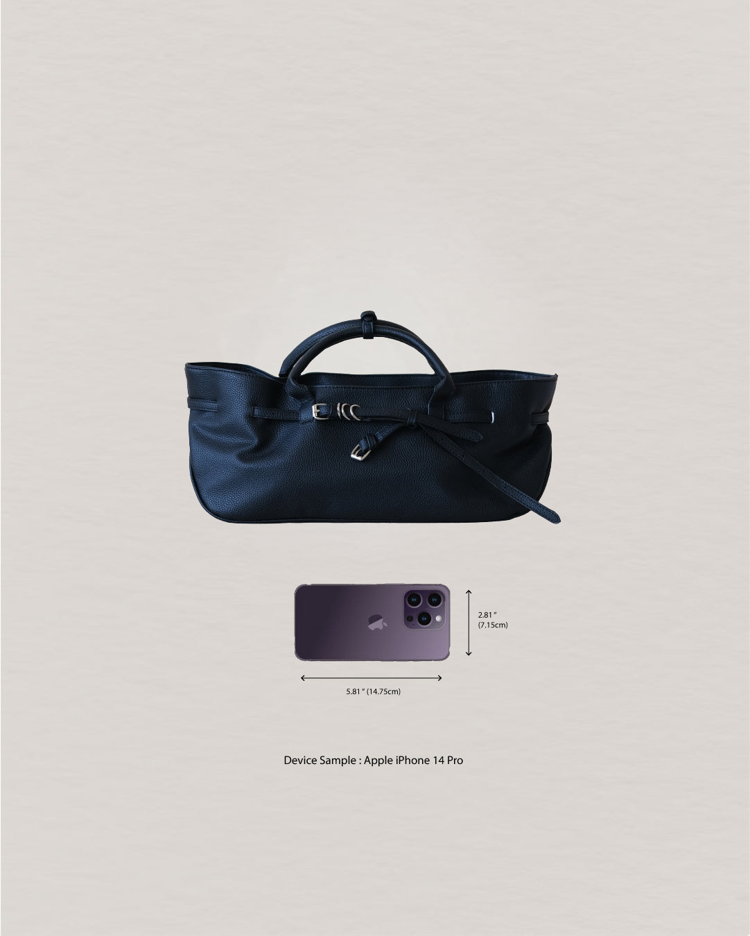 Luna Belted Baguette - Classic Black