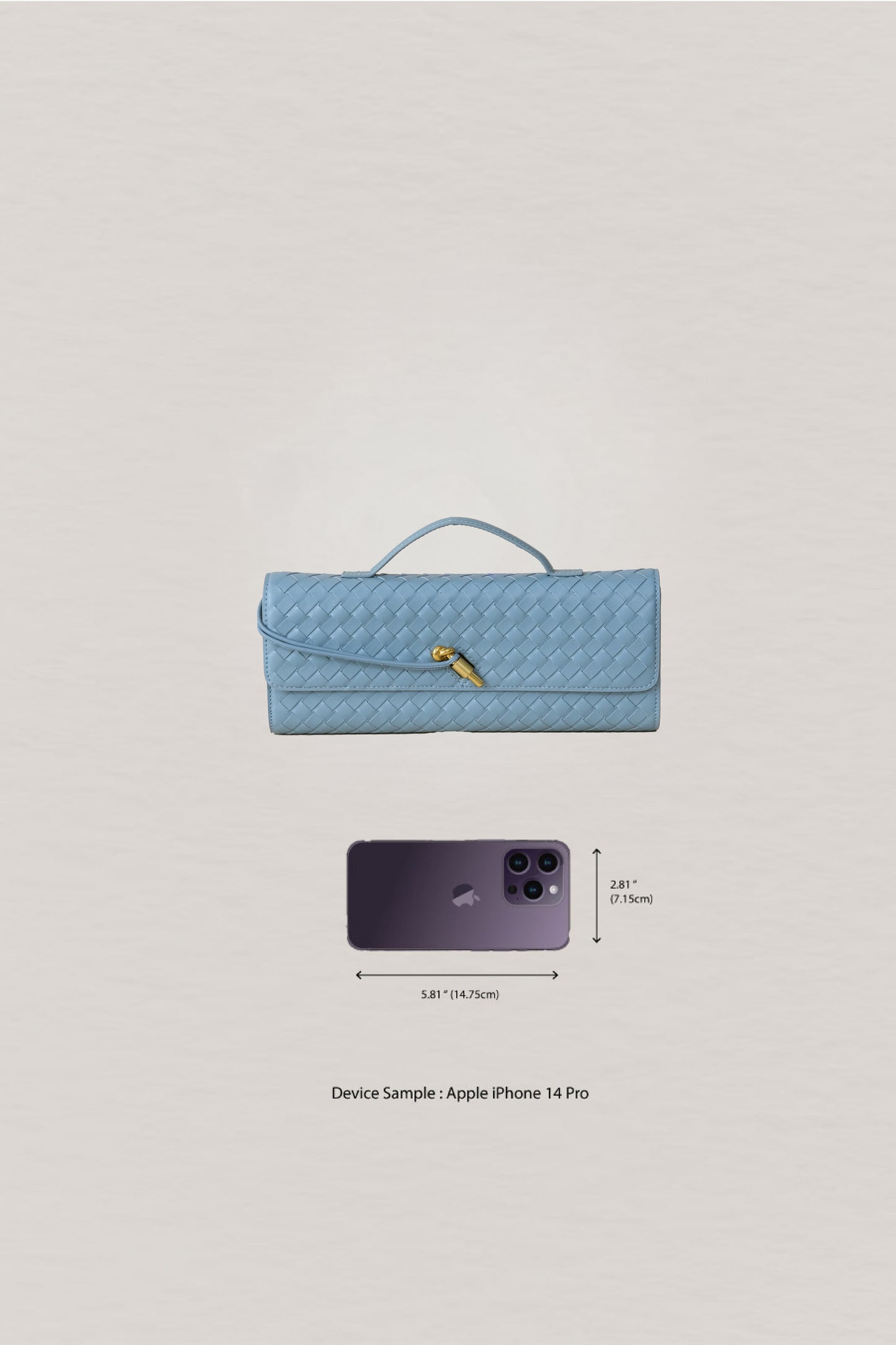 Artisan Crafted Flap Bag - Dusty Blue