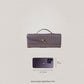 Artisan Crafted Flap Bag - Gray Brown