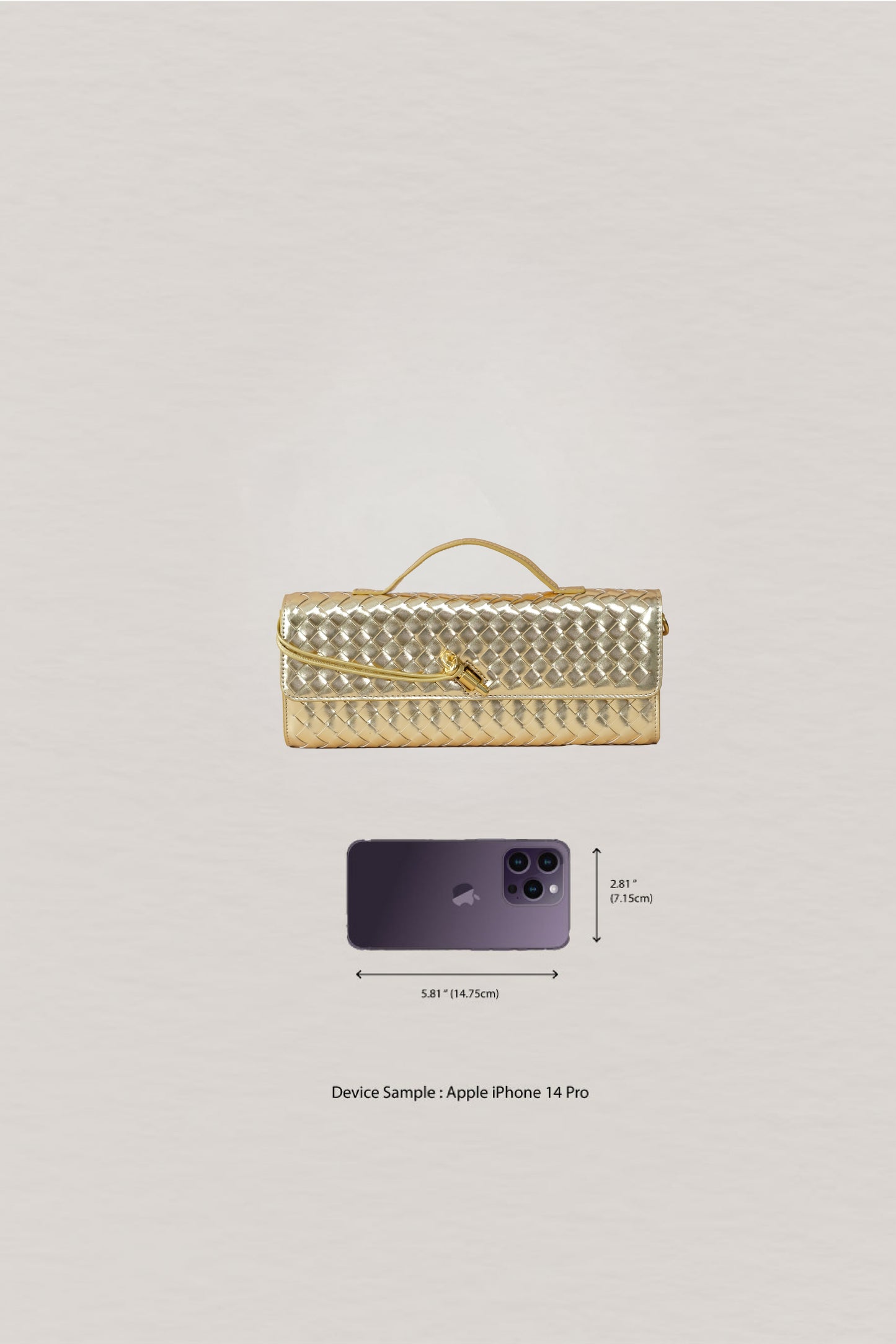 Artisan Crafted Flap Bag - Shinny gold