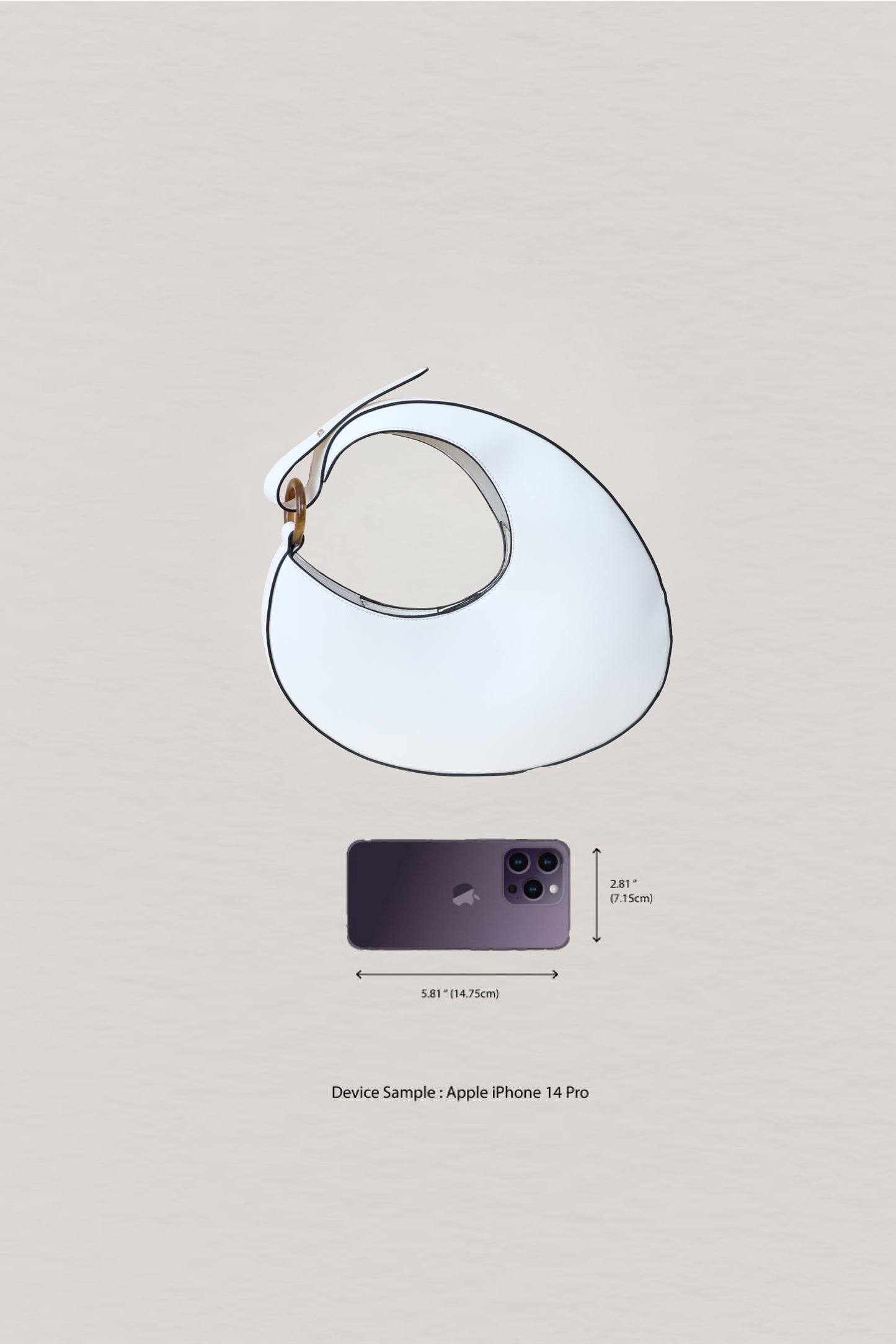 Oval Large Capacity Shoulder Armpit Bag - White