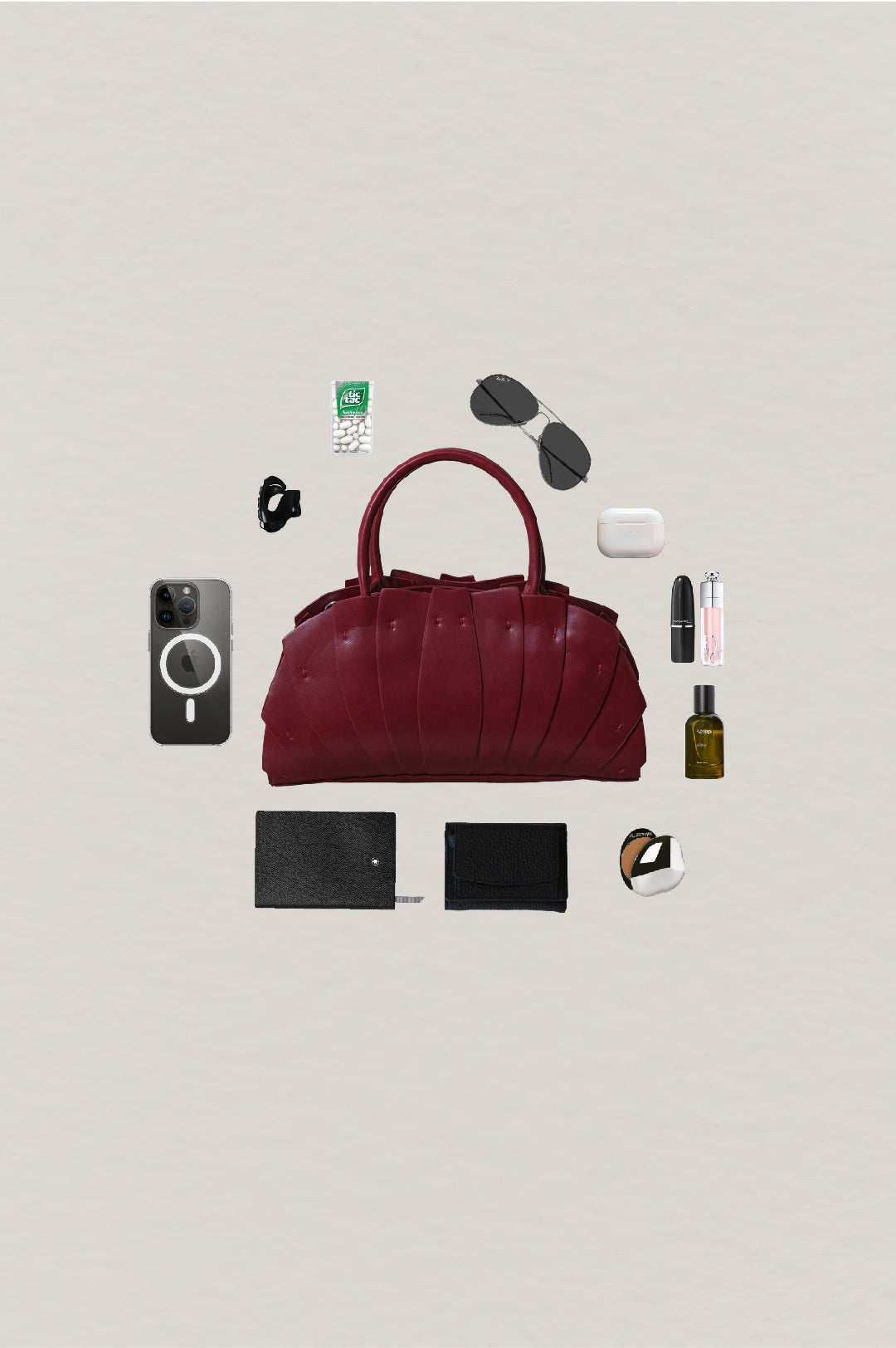 Artisan Lotus Grace Bag - Wine Red