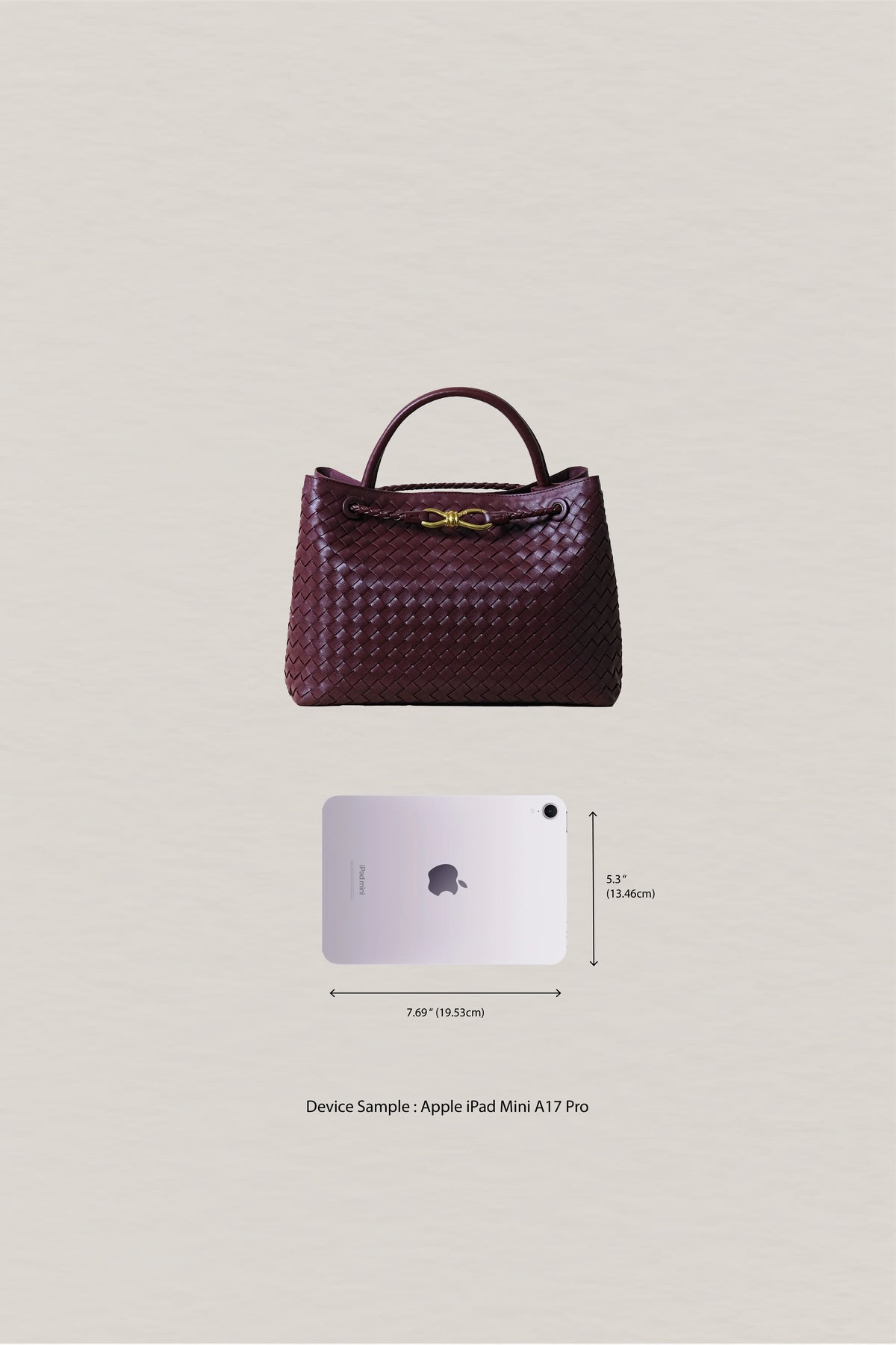 Large Artisan Grace Tote - Shinny Wine Red