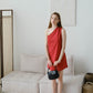 French Slim-Fit Elegant One-Shoulder Dress In Red