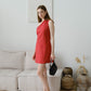 French Slim-Fit Elegant One-Shoulder Dress In Red