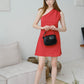 French Slim-Fit Elegant One-Shoulder Dress In Red