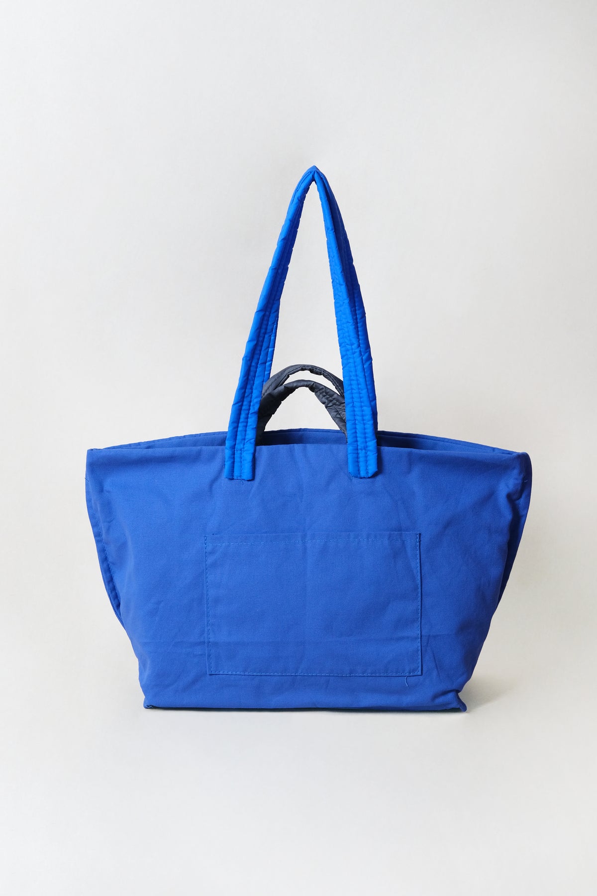 Marlow Canvas Tote - Blue + Oat Latte
