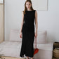 Elegant Pleated Dress In Classic Black