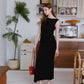 Elegant Pleated Dress In Classic Black