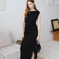 Elegant Pleated Dress In Classic Black