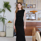 Elegant Pleated Dress In Classic Black