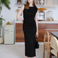 Elegant Pleated Dress In Classic Black