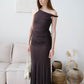 One Shoulder Twist Dress In Soot