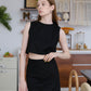 French Crop Top In Black