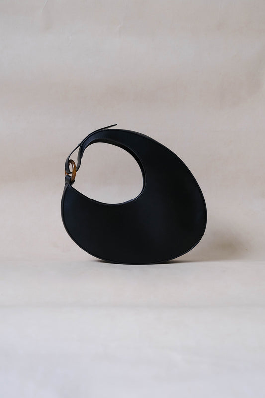 Oval Large Capacity Shoulder Armpit Bag - Classic Black