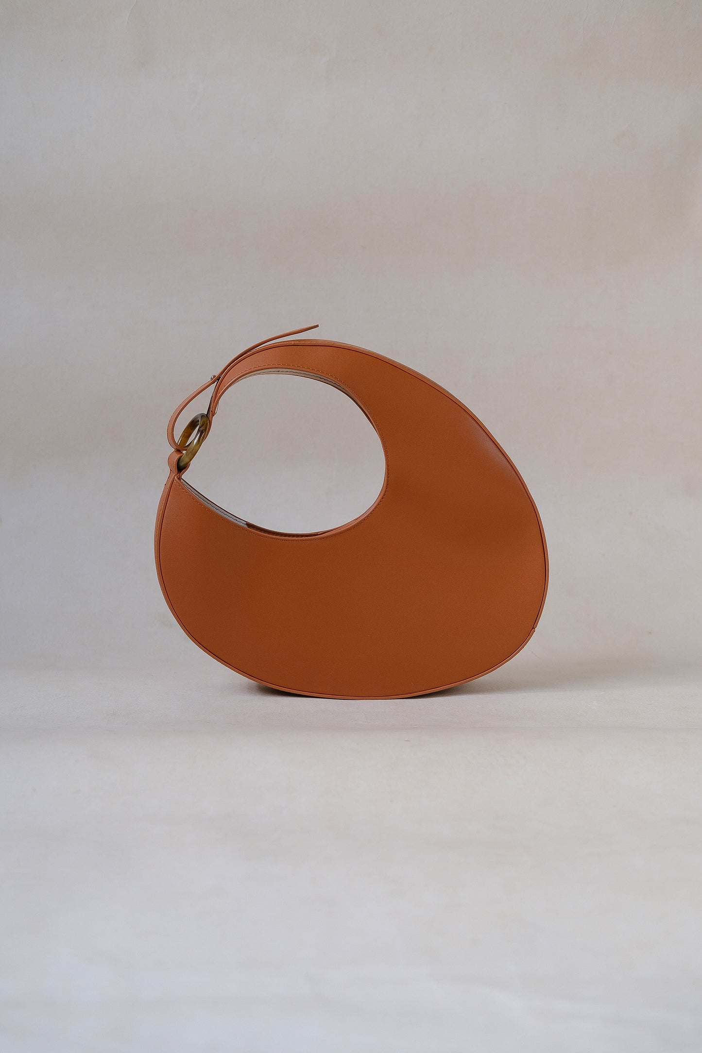 Oval Large Capacity Shoulder Armpit Bag - Tea Brown