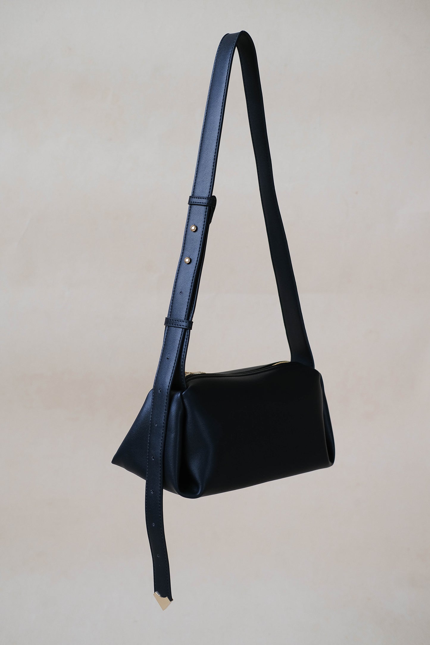 Geometric Pillow Shoulder Bag - Classic Black