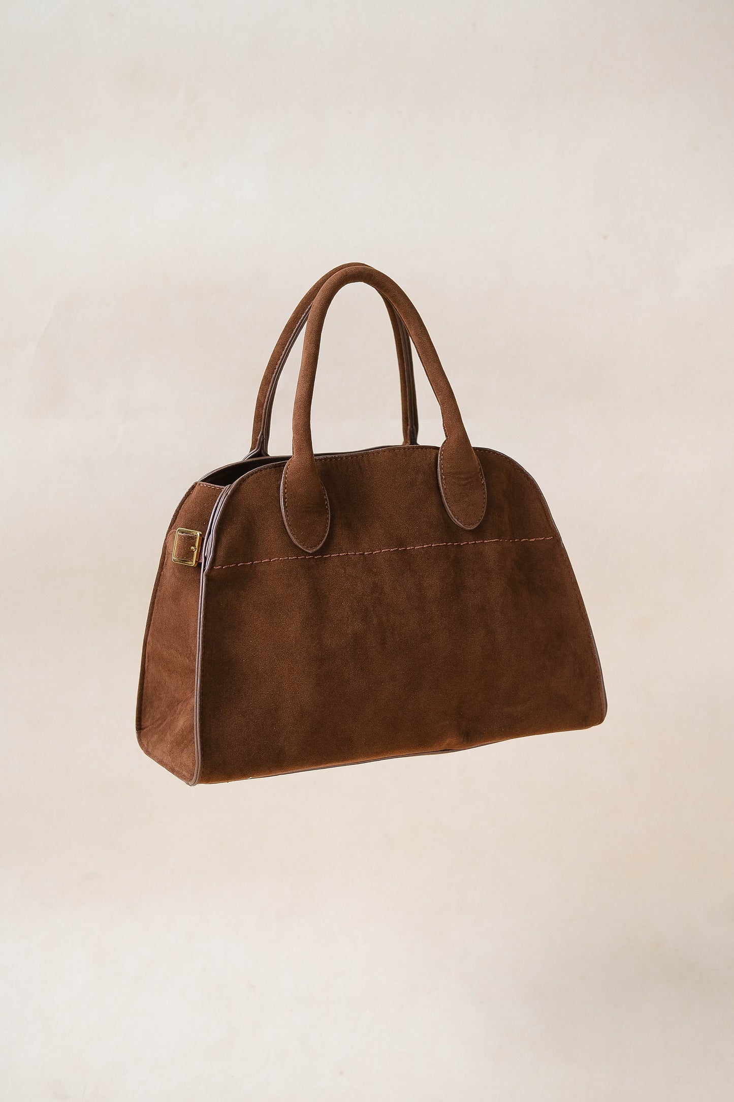 Matte PU Tote Crossbody Bag - Brown