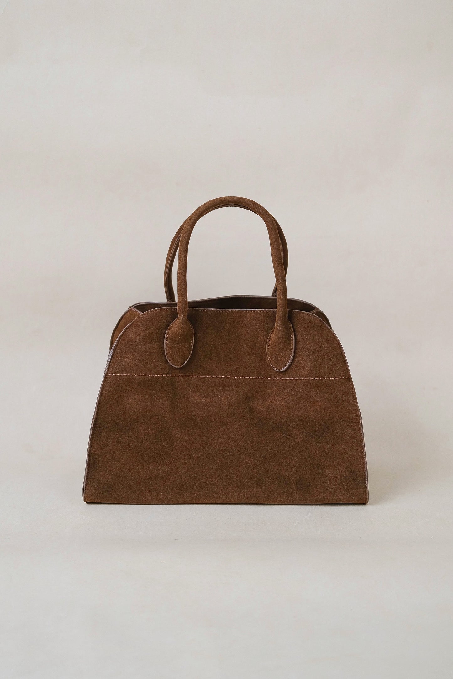 Large Matte PU Tote Bag - Brown