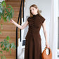 Oval Large Capacity Shoulder Armpit Bag - Tea Brown