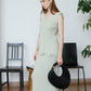 High-End Sleeveless Woolen Top - Mint Green