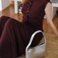 [2Pcs Suit] For Stand Collar Irregular Design Button Top + A Line Long Skirt- Elegant Purple
