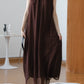 French Swag Collar Dress - Brown